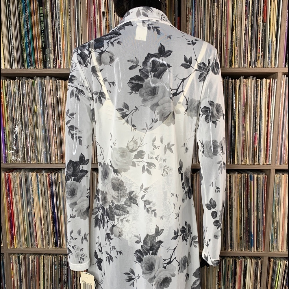 Y2K Floral Mesh Cardigan Size 13/14 - Picture 3 of 5